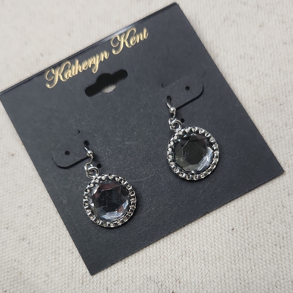 Katheryn Kent Round Silver Dangle Earrings